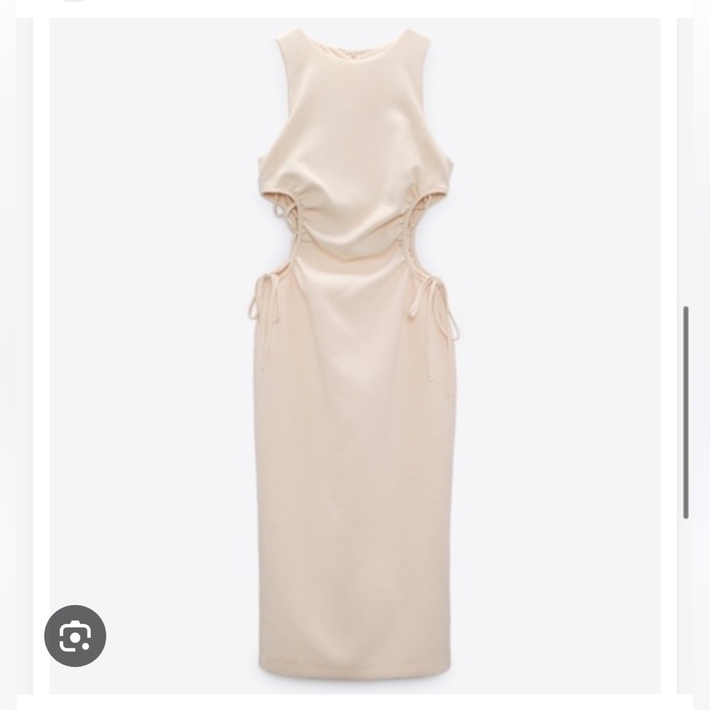 Maxi fitted dress with side adjustable cut outs